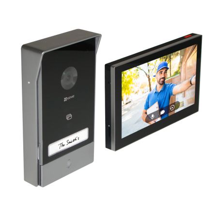 Videoportero Wi-FI HP7 2K, negro y plata