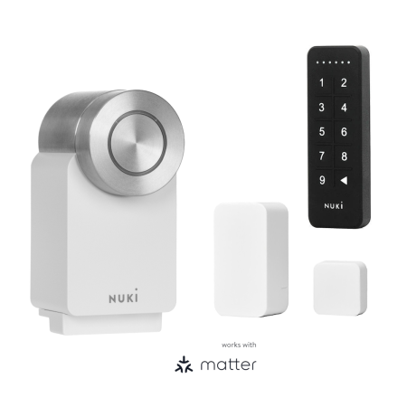 Nuki Smart Lock 4 Pro blanco + Keypad + Door Sensor