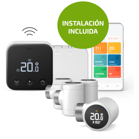 PACK Termostato inalámbrico X y bridge V3+ con 4 Cabezales termostáticos INSTALACIÓN INCLUIDA