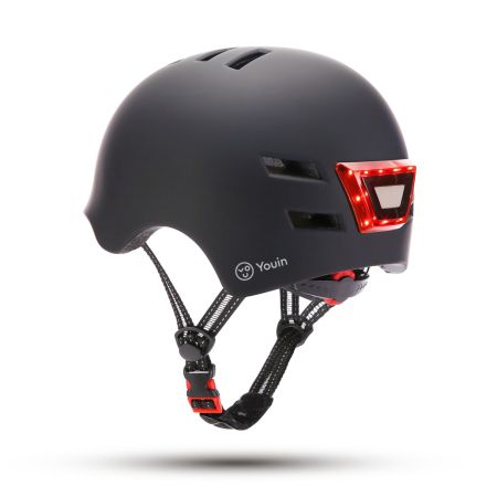 Casco Led frontal y trasero. Talla M. Negro