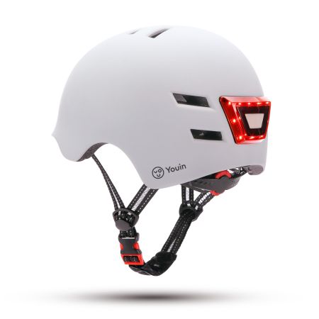 Casco Led frontal y trasero. Talla M. Blanco