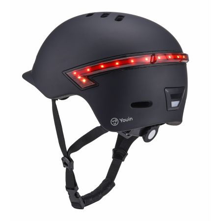 Casco Led trasero y mando bluetooth. L Negro