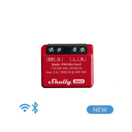 Shelly Mini 1PM Gen3 Rele Wi-Fi BT