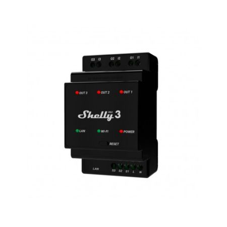 Shelly Relé Wi-Fi LAN BT DIN PRO 3 SECO