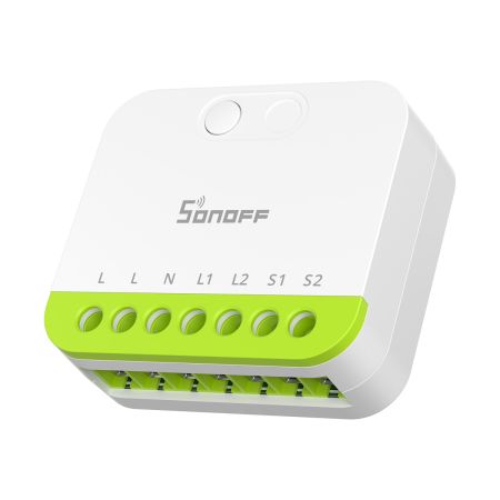 Sonoff Mini interruptor inteligente Duo, 2 canales Zigbee, 16A, blanco
