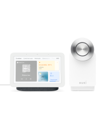 Pack Google Nest Hub Carbón  + Nuki Smart Lock 4 Pro blanco