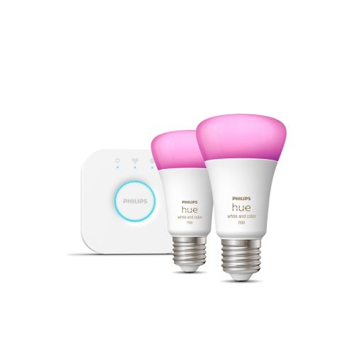 Kit: 2 bombillas multicolor E27 (11W) + bridge