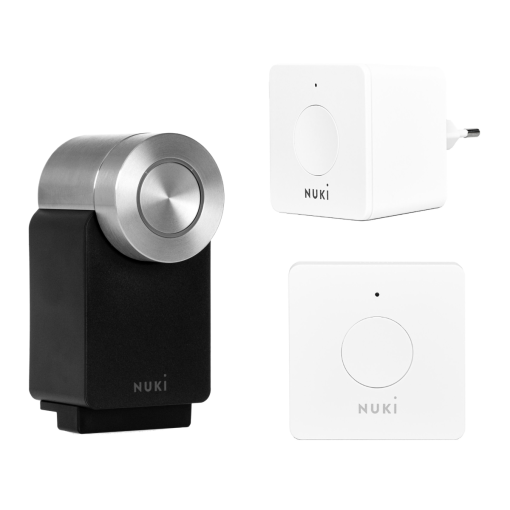 Nuki Smart Lock 4 Pro negro + Opener + Bridge