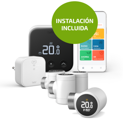 PACK Termostato cableado X y bridge con 4 Cabezales termostáticos INSTALACIÓN INCLUIDA