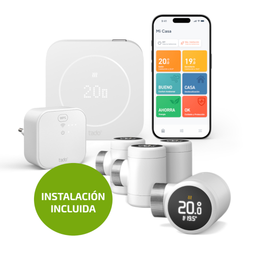 Termostato cableado X (2aGen) - Kit de inicio y 4 cabezales X INSTALACION INCLUIDA